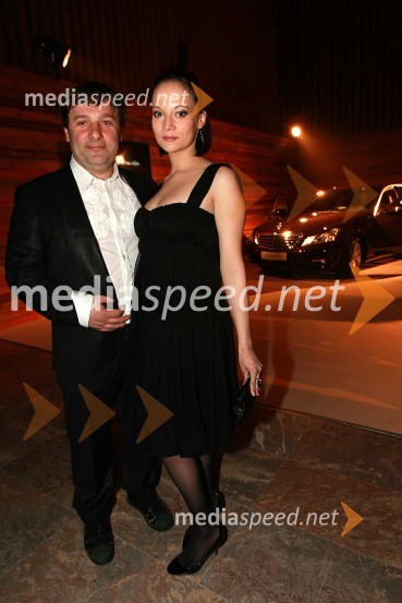 Bojan Emeršič, igralec in njegova življenjska sopotnica Viktorija Bencik, igralka AGRFTViktorji 2008, zaključna zabava na Gospodarskem razstavišču