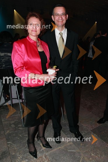 Rajmond Debevec, strelec in žena MetkaViktorji 2008, zaključna zabava na Gospodarskem razstavišču