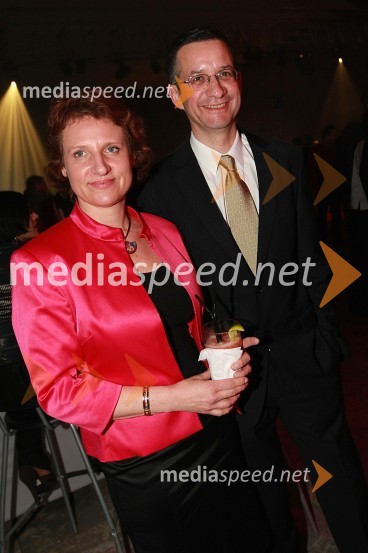 Rajmond Debevec, strelec in žena MetkaViktorji 2008, zaključna zabava na Gospodarskem razstavišču