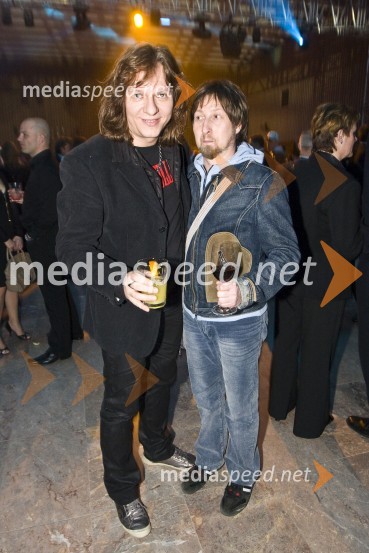 Cveto Polak, basist skupine Šank Rock in Marko Turk - Tučo, kitarist skupine Dan DViktorji 2008, zaključna zabava na Gospodarskem razstavišču