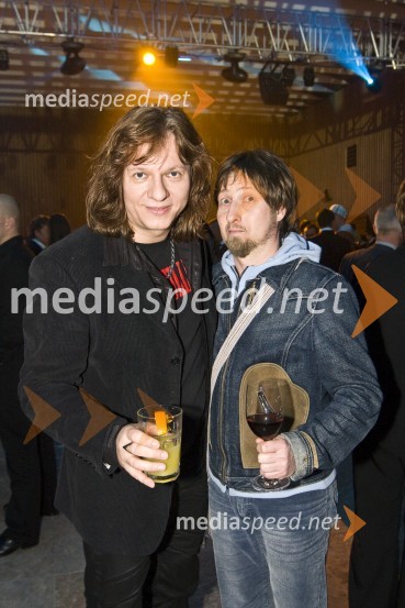 Cveto Polak, basist skupine Šank Rock in Marko Turk - Tučo, kitarist skupine Dan DViktorji 2008, zaključna zabava na Gospodarskem razstavišču