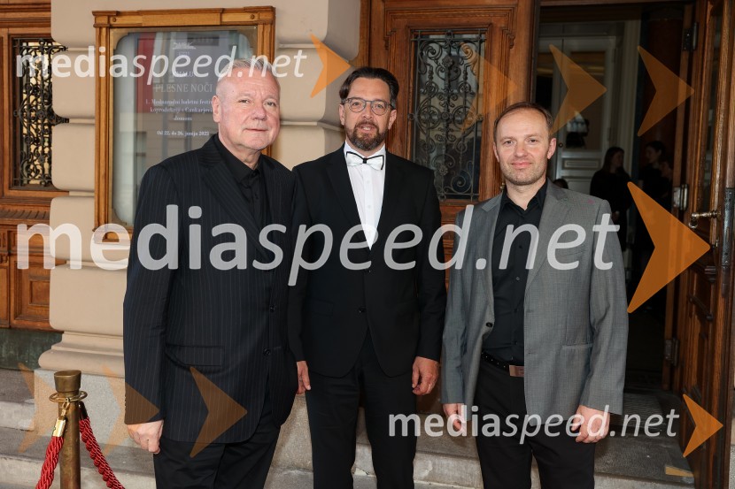  Staš Ravter, direktor SNG Opera in balet Ljubljana;  Marko  Hribernik, dirigent, umetniški direktor opere;  Klemen Valter, poslovni vodja programa, SNG Opera in Balet LjubljanaEvgenij Onjegin, premiera opere na odru SNG Opera in balet Ljubljana