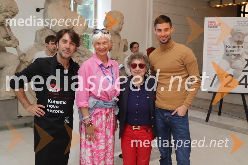  Edward Clug, umetniški direktor, Balet SNG Maribor;  Barbra Drnač, novinarka, plesalka, koreografinja in televizijska voditeljica;  Dragica Petrovič, režiserka in producentka;  ... Predstavitev repertoarja sezone 2023/2024 Slovenskega narodnega gledališča Maribor