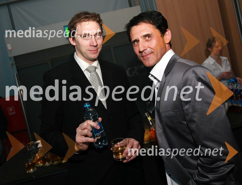 Gorazd Slak, nekdanji programski direktor POP TV in Kanala A ter Stojan Auer, Net TVViktorji 2008, zaključna zabava na Gospodarskem razstavišču
