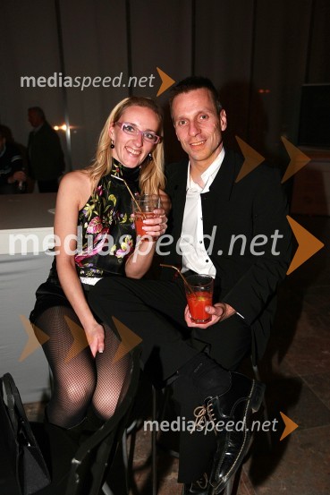 Aljaž Pegan, gimnastičar in njegovo dekle NinaViktorji 2008, zaključna zabava na Gospodarskem razstavišču