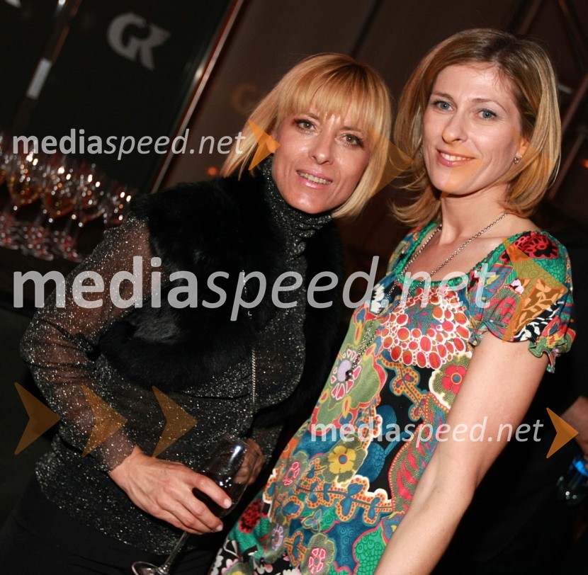 Barbra Jermann, urednica revije Lady in Andreja Comino, novinarkaViktorji 2008, zaključna zabava na Gospodarskem razstavišču