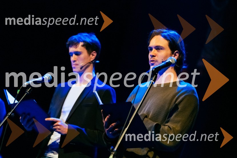  Urban Kuntarič, igralec;  Lovro Zafred, igralecRazgrnitev repertoarja sezone 2023/24 Slovenskega ljudskega gledališča Celje