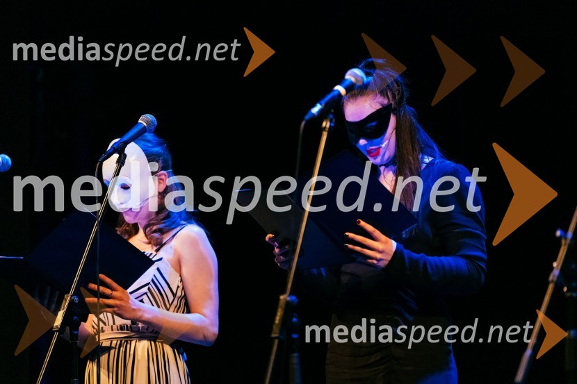  Eva Stražar, igralka;  Maša Grošelj, igralkaRazgrnitev repertoarja sezone 2023/24 Slovenskega ljudskega gledališča Celje