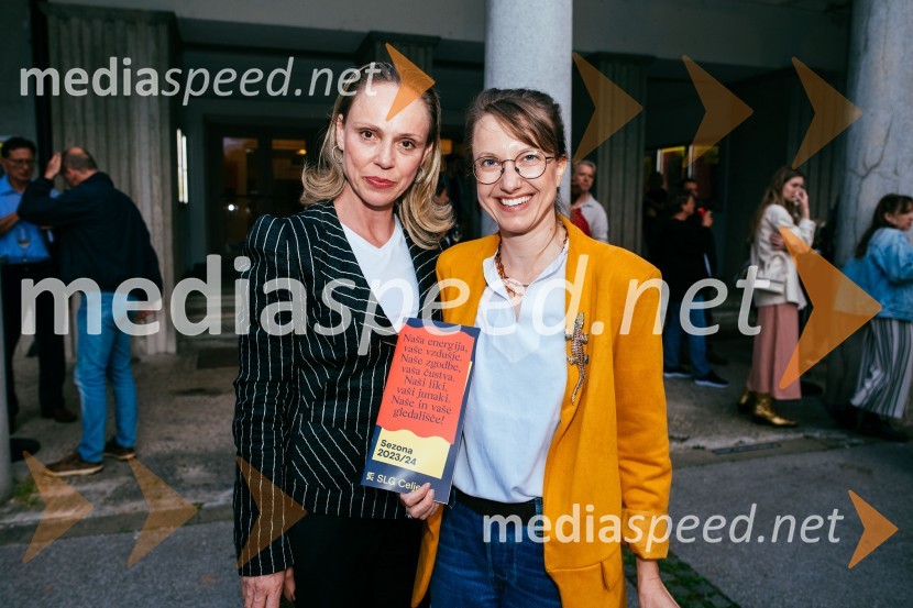  Manca  Ogorevc, igralka;  Živa Čebulj, prevajalka in lektoricaRazgrnitev repertoarja sezone 2023/24 Slovenskega ljudskega gledališča Celje