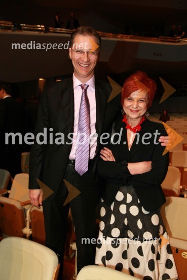 Igor Lukšič, minister za šolstvo in šport in Majda Širca, ministrica za kulturoViktorji 2008, dogajanje na odru in v dvorani
