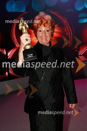 Bernarda Jeklin, nekdanja urednica revije Jana in dobitnica Viktorja za življenjsko deloViktorji 2008, dogajanje na odru in v dvorani