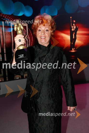 Bernarda Jeklin, nekdanja urednica revije Jana in dobitnica Viktorja za življenjsko deloViktorji 2008, dogajanje na odru in v dvorani