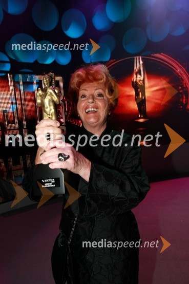 Bernarda Jeklin, nekdanja urednica revije Jana in dobitnica Viktorja za življenjsko deloViktorji 2008, dogajanje na odru in v dvorani