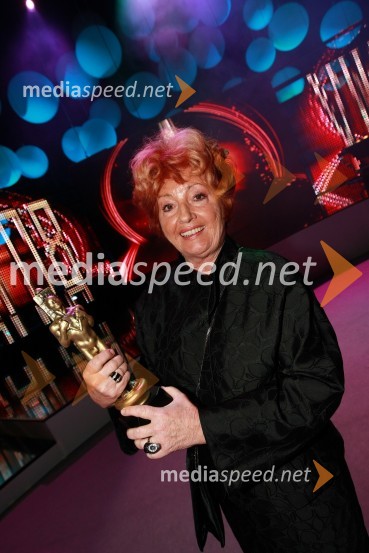 Bernarda Jeklin, nekdanja urednica revije Jana in dobitnica Viktorja za življenjsko deloViktorji 2008, dogajanje na odru in v dvorani