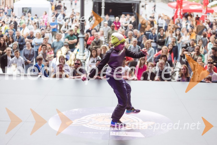Finale World Kidz Breaking Champion Ljubljana - Powered by I Feel Slovenia sta osvojila Bolgarka Bgirl FIREBIRD in Ukrajinec Bboy RAPTOR