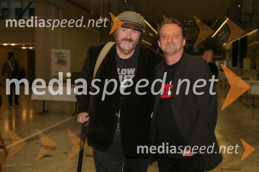  Žiga Koritnik, fotograf;  Bogdan Benigar, vodja programa druge glasbe, Cankarjev domLaurie Anderson: Let X=X, koncert ameriške umetnice na odru Cankarjevega doma