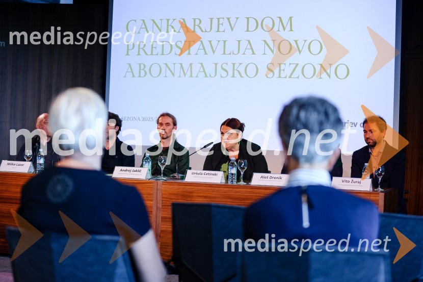  Andrej Jaklič, Cankarjev dom;  Uršula Cetinski, generalna direktorica, Cankarjev domNovinarska konferenca Cankarjevega doma s predstavitvijo nove sezone 2023/24