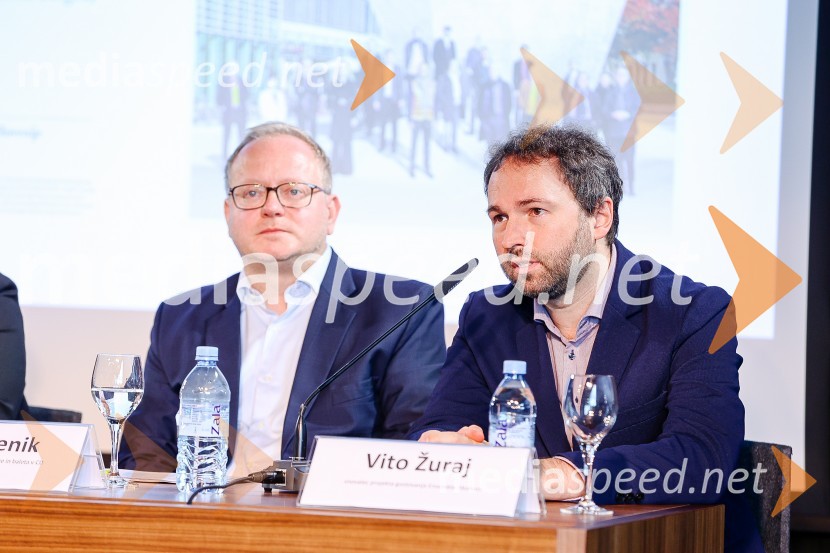 mag. Aleš Drenik, vodja programa resne glasbe, opere in balet, Cankarjev dom;  Vito Žuraj, skladateljNovinarska konferenca Cankarjevega doma s predstavitvijo nove sezone 2023/24