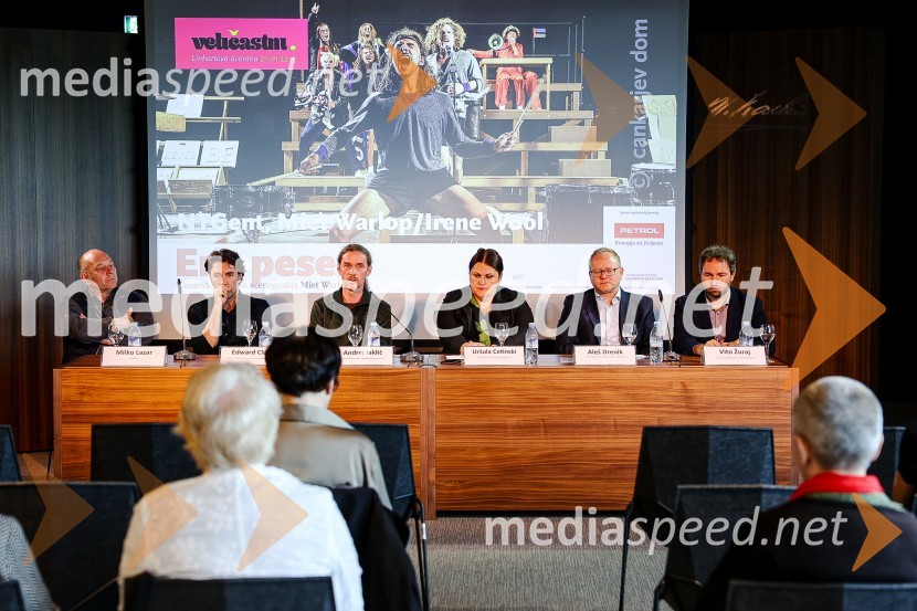  Milko Lazar, skladatelj, pianist;  Edward Clug, umetniški direktor, Balet SNG Maribor;  Andrej Jaklič, Cankarjev dom;  Uršula Cetinski, generalna direktorica, Cankarjev dom; mag. Aleš Drenik, vodja programa resne glasbe, opere in balet, Cankarjev dom;  Vito Žuraj, skladateljNovinarska konferenca Cankarjevega doma s predstavitvijo nove sezone 2023/24