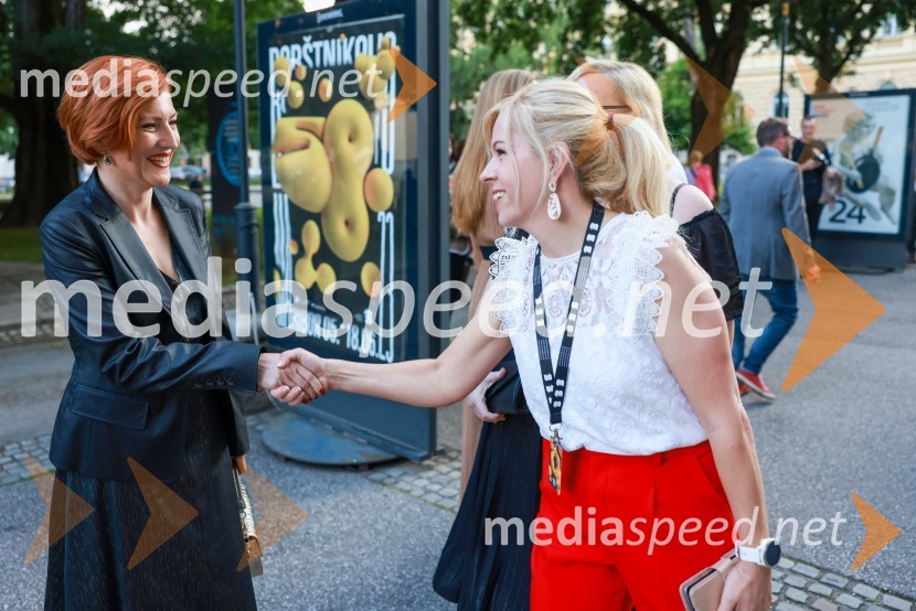 dr. Asta Vrečko, ministrica za kulturo;  Daša Šprinčnik, izvršna producentka in odnosi z javnostmi FBS58. Borštnikovo srečanje, slavnostna otvoritev s predstavo La Tempesta / Vihar