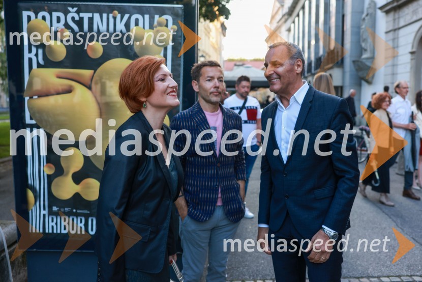 dr. Asta Vrečko, ministrica za kulturo;  Aleš Novak, umetniški direktor Festival Borštnikovo srečanje;  Danilo Rošker, direktor SNG Maribor58. Borštnikovo srečanje, slavnostna otvoritev s predstavo La Tempesta / Vihar