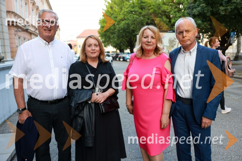  Milan Razdevšek, Zavod za turizem Maribor;  Bojana Razdevšek;  Darka Predan;  Milan Predan, veleposlanik Republike Slovenije v Republiki Severni Makedoniji58. Borštnikovo srečanje, slavnostna otvoritev s predstavo La Tempesta / Vihar