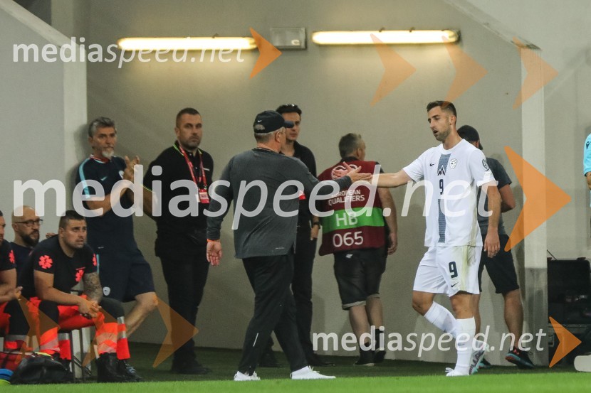  Matjaž Kek, selektor slovenske nogometne reprezentance;  Andraž Šporar, nogometaš, SlovenijaSlovenija remizirala z Dansko, kvalifikacije za evropsko prvenstvo 2024