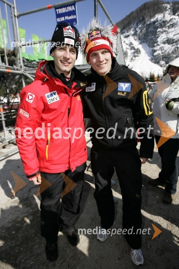 Wolfgang Loitzl in Thomas Morgenstern, avstrijska smučarska skakalcaFinale svetovnega pokala v smučarskih skokih v Planici 2009, sobota