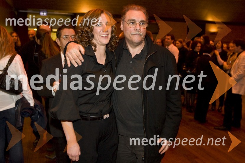 Urška Alič Flajnik, direktorica Špas teatra in Boris Kobal, igralecMoški&ženske.com, premiera komedije