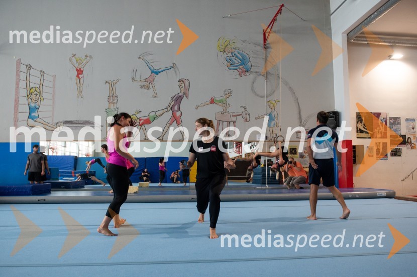  Stephanie Venier, Avstrijska smučarka;  Anja Šešum, kineziologinjaAvstrijska ženska smučarska reprezentanca na kondicijskih pripravah v Mariboru