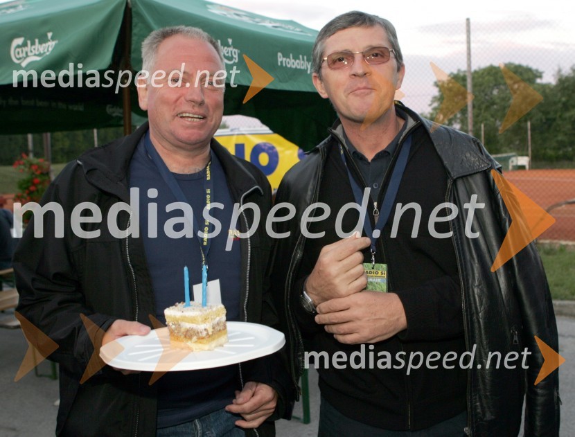 Srečko Trglec, urednik RSi ter Leo Kremžar, župan Miklavža na Dravskem polju in nekdanji direktor Radia MariborRSi - Radio Slovenija Internacional Open air