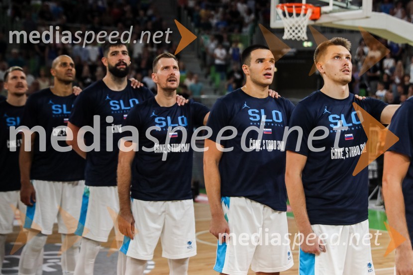  Jordan Morgan, košarkar;  Žiga Dimec, košarkar;  Zoran Dragić, košarkar;  Bine Prepelič, košarkar;  ... Dončić navdušil Stožice, Slovenija premagala Črno goro