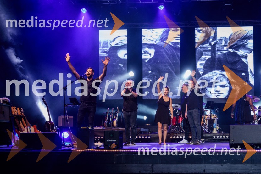  Michael Stockschläge, Meddle;  Micky Brülls, Maddle;  ... ;  Sascha Hommen, MeddlePink Floyd z znamenito rock opero The Wall na 71. Ljubljana Festivalu