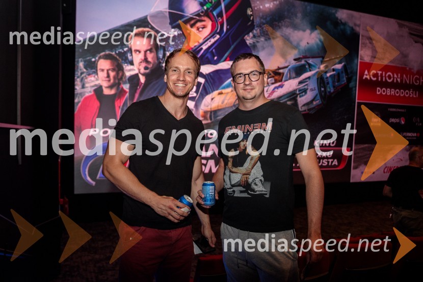  Andrei Lenart, igralec;  Klemen RahbergerGran Turismo, premiera v Cineplexx Ljubljana