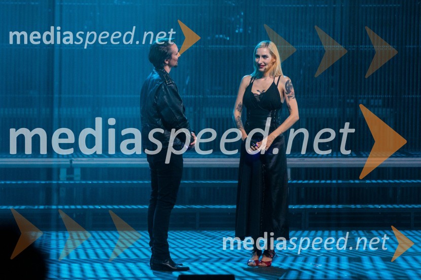  Jure Kopušar, igralec;  Sara Briški Cirman - Raiven, pevka, harfistkaSodobni pop-rock muzikal Povodni mož ponovno na Ljubljana Festivalu