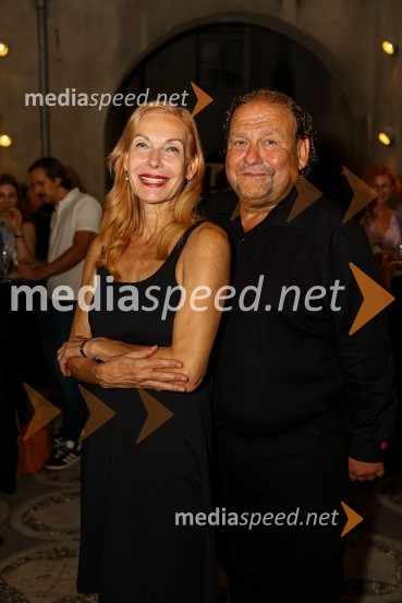  Ute Lemper, pevka;  Darko  Brlek, direktor in umetniški vodja, Festival LjubljanaUte Lemper in Slovenski mladinski orkester, 71. Ljubljana Festival
