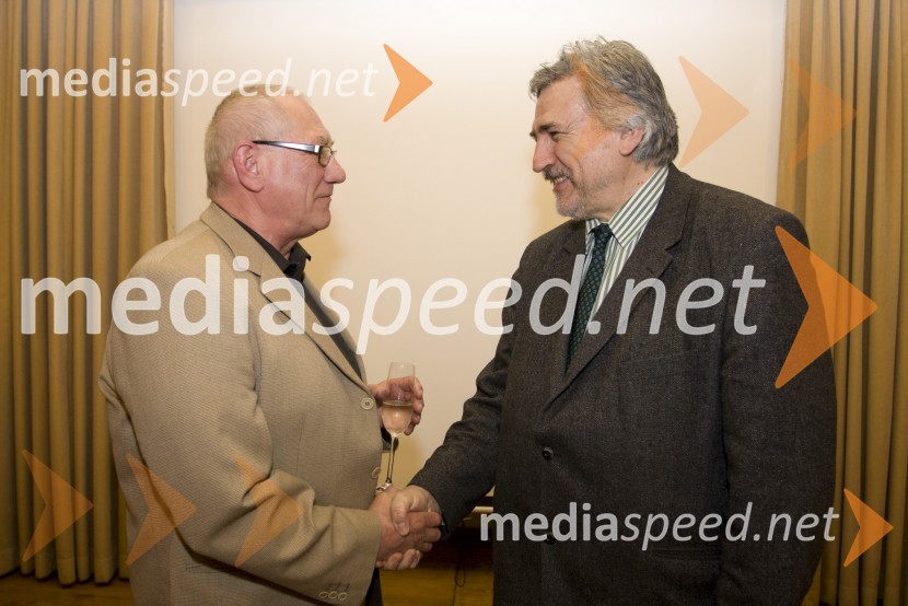 Marko Simčič, igralec in Andrej Pengov, radio KaosPodelitev priznanj znanim gledališčnikom