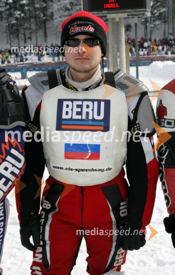 Maksim Zakharov (Rusija)SPEEDWAY NA LEDU, polfinale svetovnega prvenstva posameznikov, 2. dirka