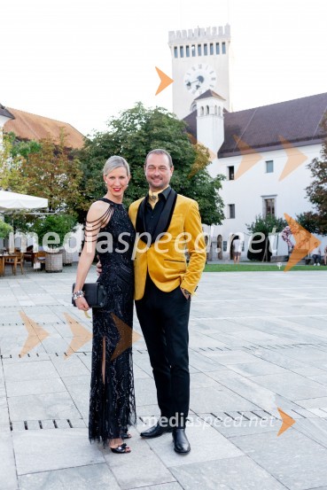  Nina Kovačević;  Sandi Kovačević, direktor Hotel CUBO in Diners CUBO golf igriščeLjubljanski grad gostil Dragon's Ball 2023