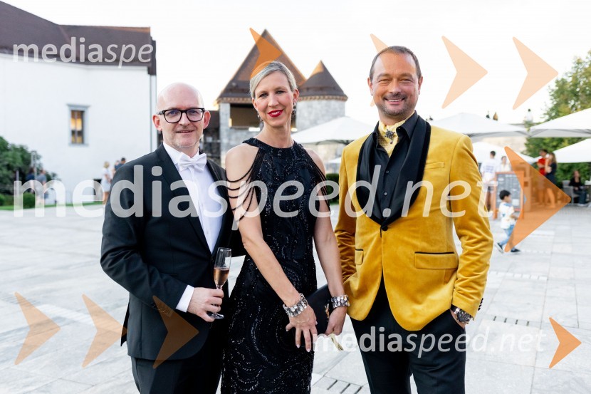  Matej Knific, Imperial Luxury Travel Solutions ;  Nina Kovačević;  Sandi Kovačević, direktor Hotel CUBO in Diners CUBO golf igriščeLjubljanski grad gostil Dragon's Ball 2023