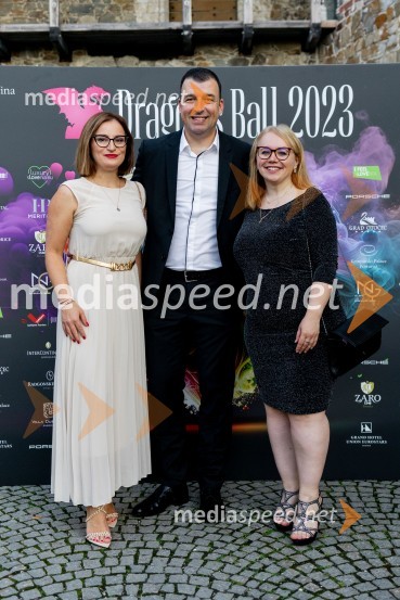  Milena Vuletić,  InterContinental hotel Ljubljana;  Duško Božič, direktor InterContinental hotel Ljubljana ;  Olga  Telizhenko, InterContinental hotel LjubljanaLjubljanski grad gostil Dragon's Ball 2023