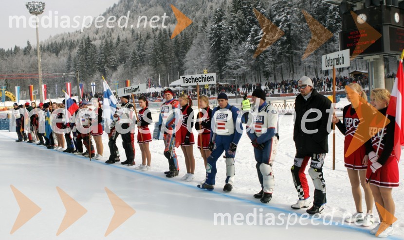Predstavitev tekmovalcevSPEEDWAY NA LEDU, polfinale svetovnega prvenstva posameznikov, 2. dirka