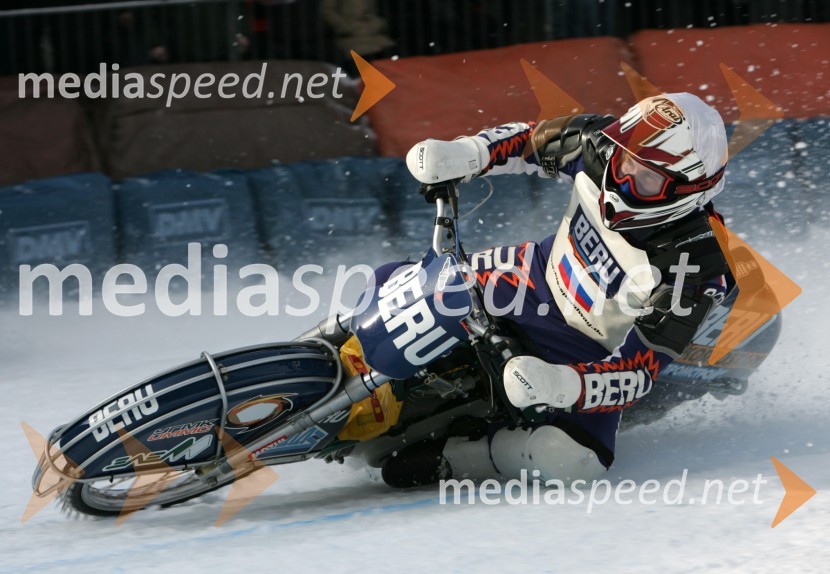 Nikolay Krasnikov (Rusija)SPEEDWAY NA LEDU, polfinale svetovnega prvenstva posameznikov, 2. dirka