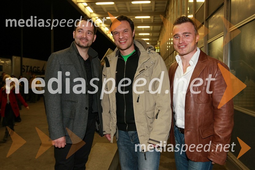 Aljaž Farasin, Metod Žunec in Matjaž Robavs, člani skupine EroikaIl Divo, koncert v Hali Tivoli