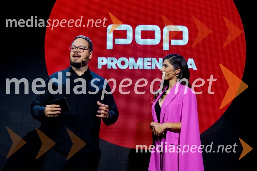  Sašo Stare, stand up komik, voditelj;  Natalija Bratkovič, radijska in TV moderatorkaPOP promenada 2023