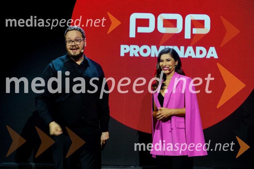  Sašo Stare, stand up komik, voditelj;  Natalija Bratkovič, radijska in TV moderatorkaPOP promenada 2023