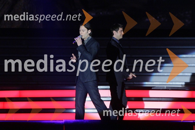 Urs Buhler in Sebastien Izambard, člana skupine Il DivoIl Divo, koncert v Hali Tivoli