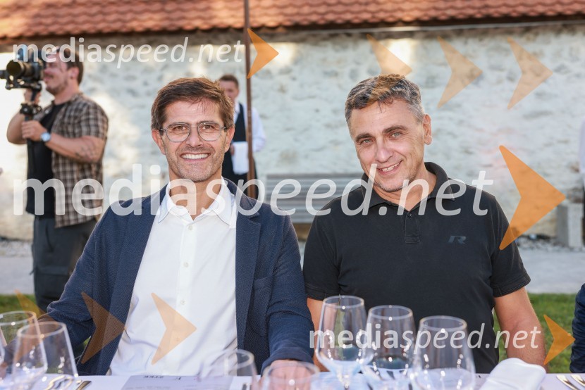  Matjaž Rakovec, župan Mestne občine Kranj;  Aleksander  Vrtač, direktor, Avtohiša Vrtač KranjKranjska dolga miza 2023