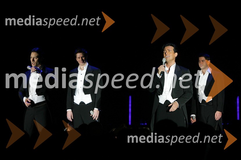 Urs Buhler, David Miller, Carlos Marin in Sebastien Izambard, skupina Il DivoIl Divo, koncert v Hali Tivoli