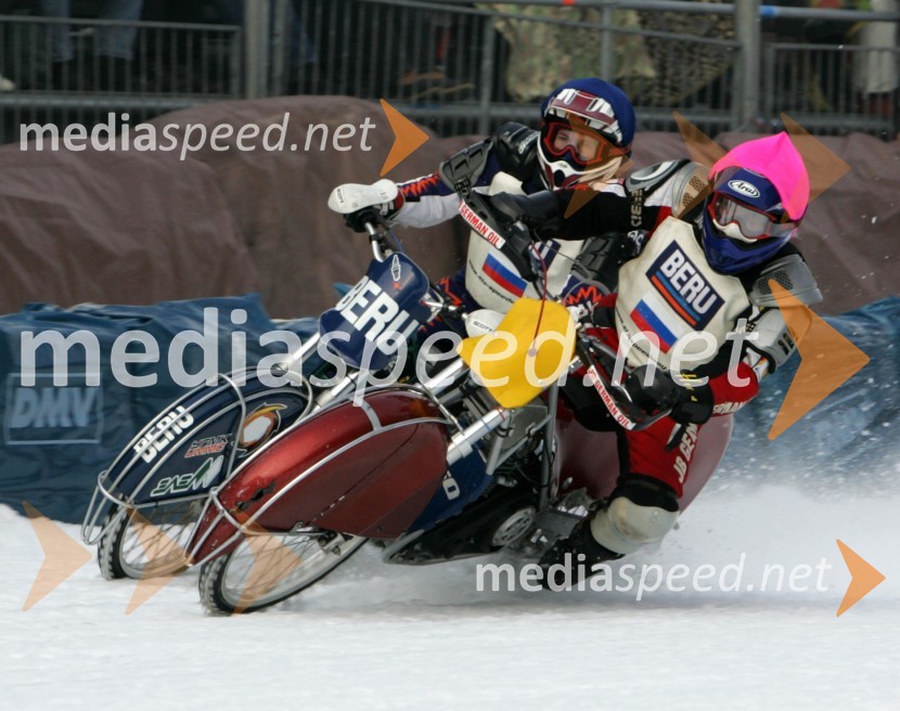 Maksim Zakharov in Nikolaj Krasnikov (oba Rusija)SPEEDWAY NA LEDU, polfinale svetovnega prvenstva posameznikov, 2. dirka